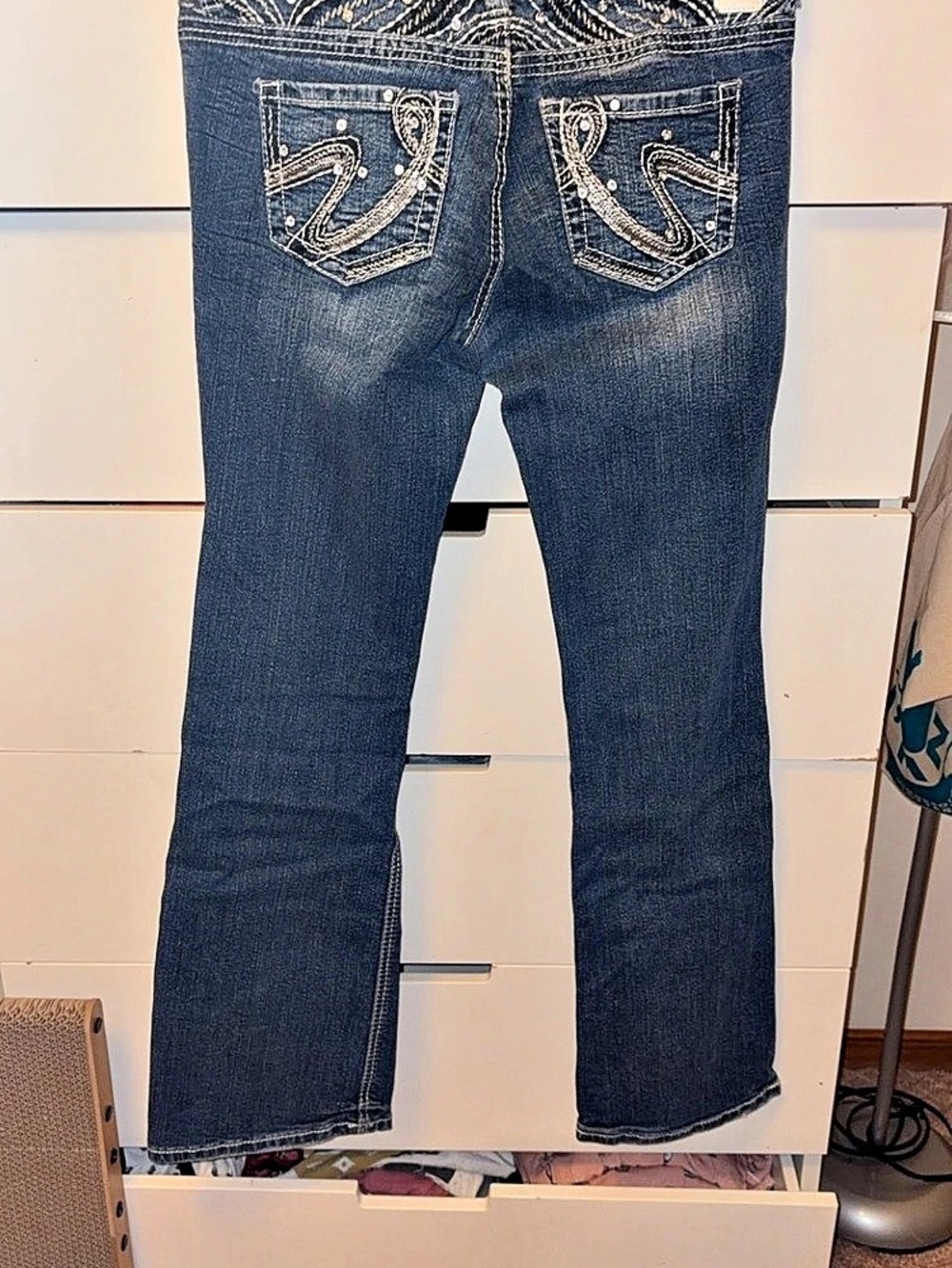 Vanity Premium Vanity Collection Rhinestone Embellished Bootcut Jeans Waist 29W